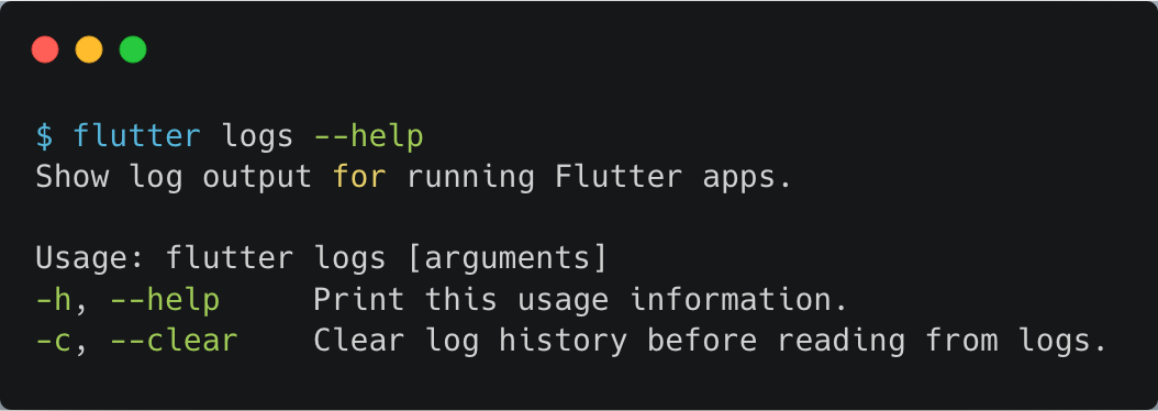 Flutter logs help