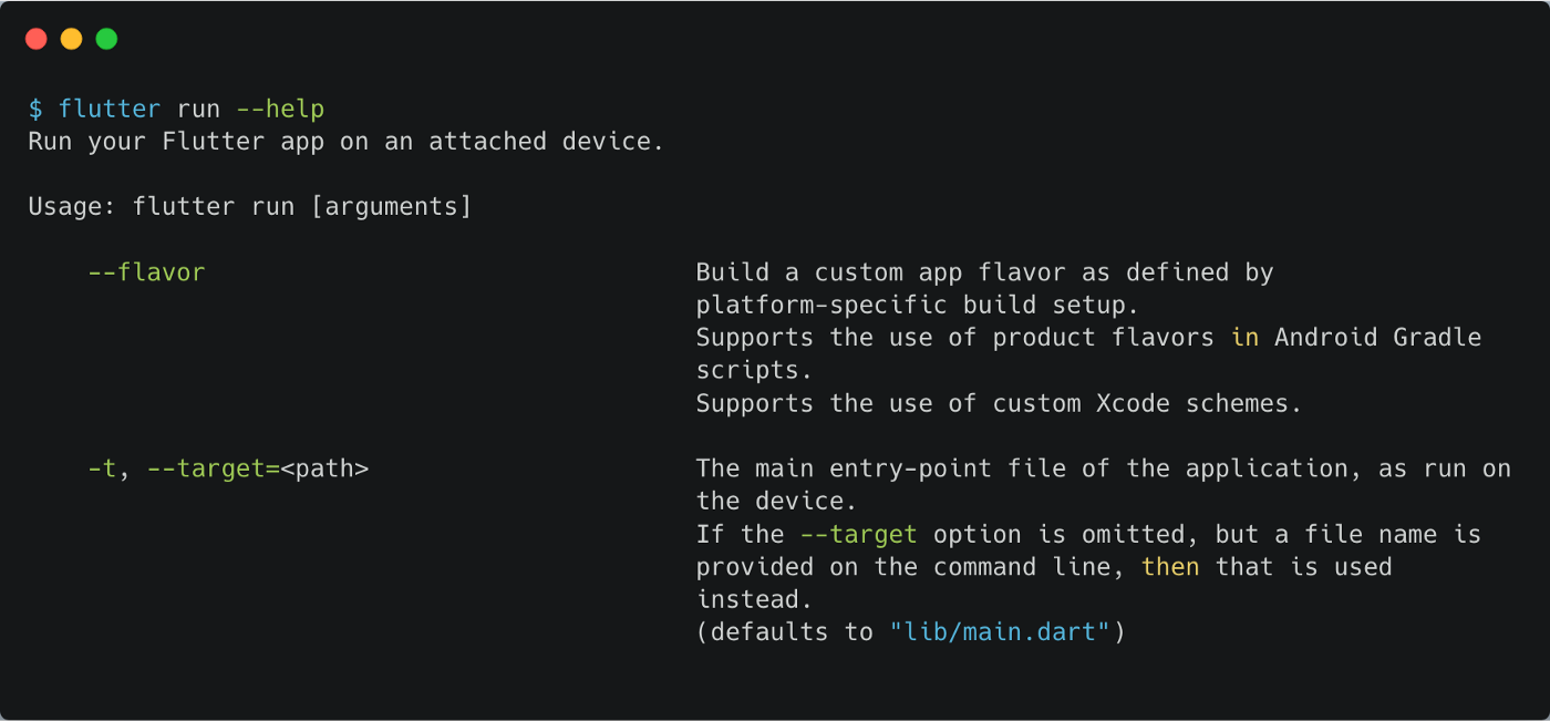 Flutter run help