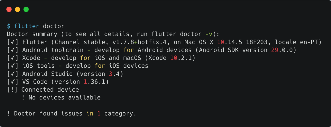 Flutter commands