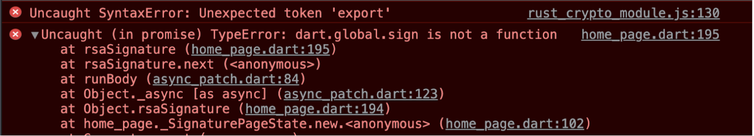 JavaScript export errors